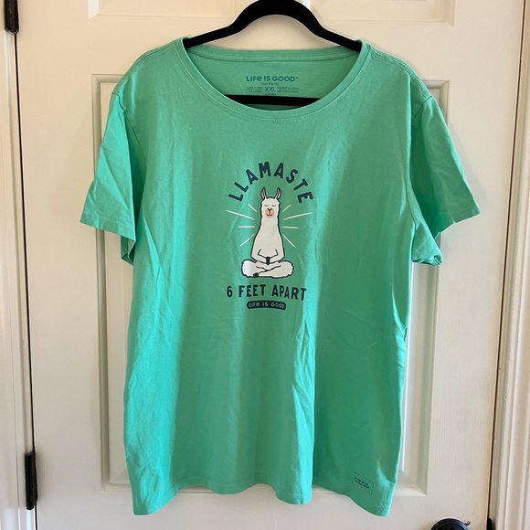 Life Is Good Tops - Life is Good tshirt LLAMASIE 6 Feet Apart size XXL